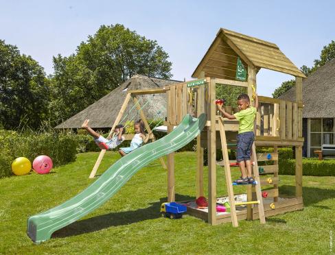 Jungle Cubby | Aire de jeux en bois avec balançoire double