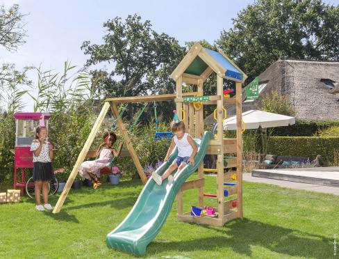 Jungle Patio | Aire de jeux en bois avec balançoire double